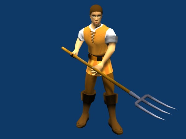 Adventurer-militia-peasant low poly  preview image 3